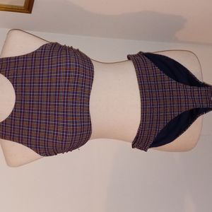 Athleta 2 piece seersucker swimsuit